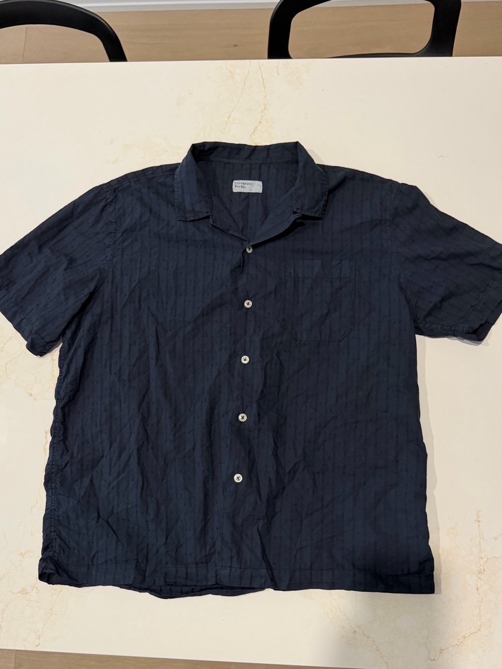 Universal Works navy Road shirt